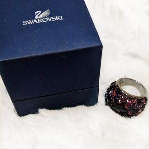 Swarovski Purple and Black Star Ring